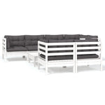 Hagesofagruppe Med Puter 8 Deler Hvit Heltre Furu