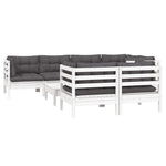 Hagesofagruppe Med Puter 8 Deler Hvit Heltre Furu