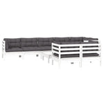 Hagesofagruppe Med Puter 9 Deler Hvit Heltre Furu