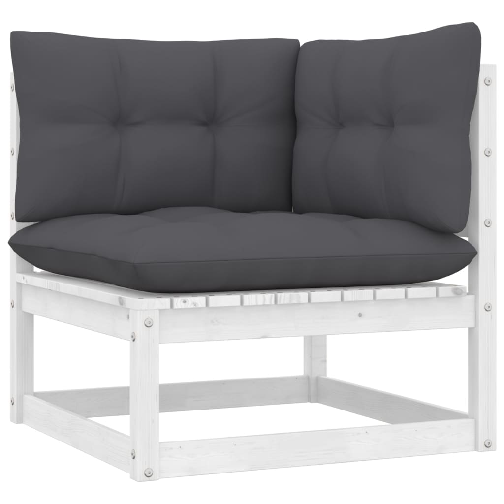 Hagesofagruppe Med Puter 9 Deler Hvit Heltre Furu