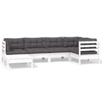 Hagesofagruppe Med Puter 6 Deler Hvit Heltre Furu
