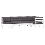 Hagesofagruppe Med Puter 6 Deler Hvit Heltre Furu