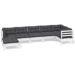 Hagesofagruppe Med Puter 7 Deler Hvit Heltre Furu
