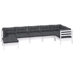 Hagesofagruppe Med Puter 7 Deler Hvit Heltre Furu