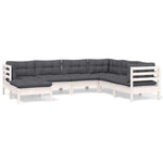 Hagesofagruppe Med Puter 7 Deler Hvit Heltre Furu