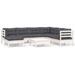 Hagesofagruppe Med Puter 8 Deler Hvit Heltre Furu