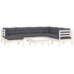 Hagesofagruppe Med Puter 8 Deler Hvit Heltre Furu