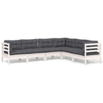 Hagesofagruppe Med Puter 6 Deler Hvit Heltre Furu