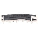 Hagesofagruppe Med Puter 6 Deler Hvit Heltre Furu