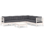 Hagesofagruppe Med Puter 7 Deler Hvit Heltre Furu