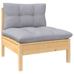 Hagesofagruppe Med Grå Puter 9 Deler Heltre Furu