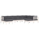 Hagesofagruppe Med Puter 9 Deler Hvit Heltre Furu