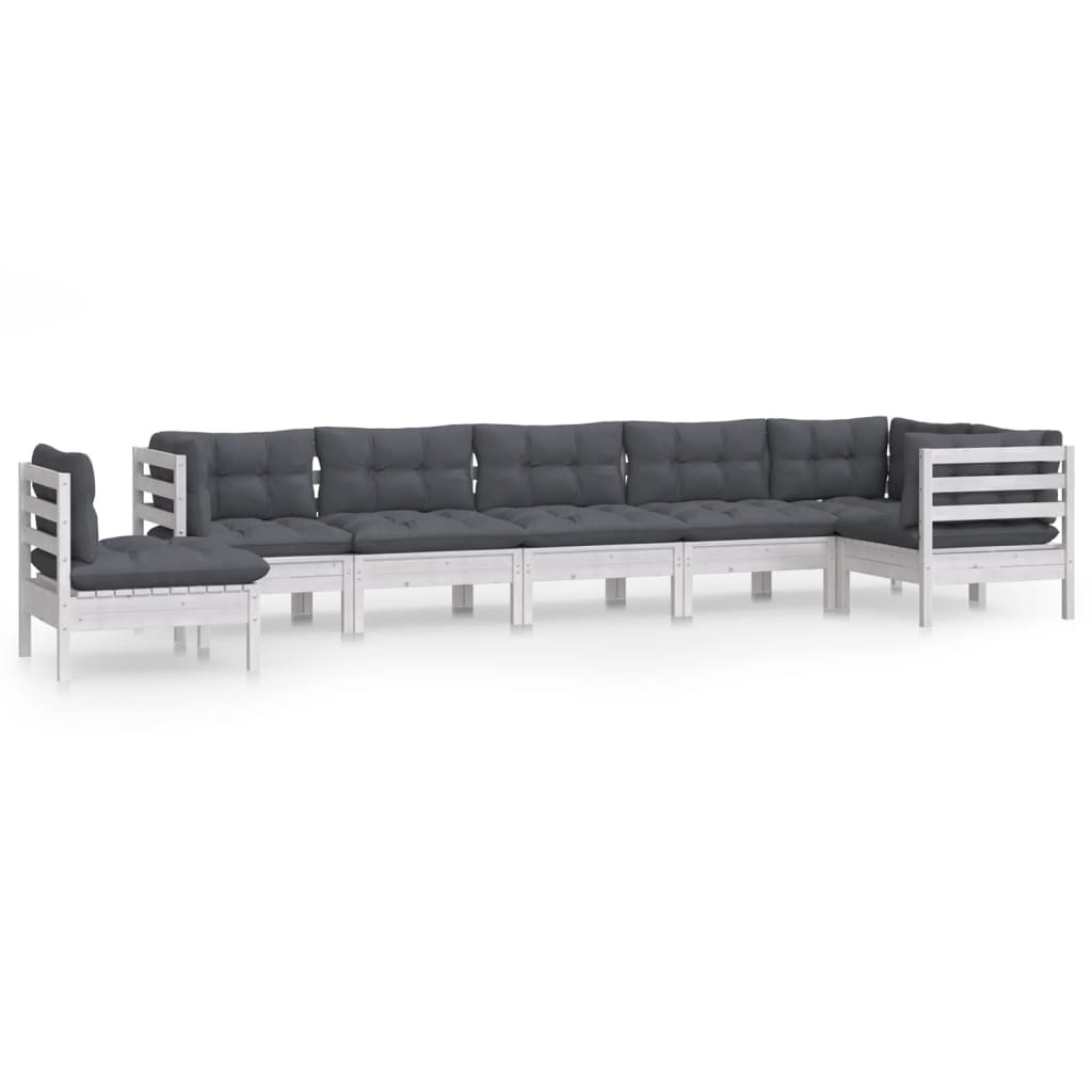 Hagesofagruppe Med Puter 8 Deler Hvit Heltre Furu