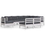 Hagesofagruppe Med Puter 9 Deler Hvit Heltre Furu