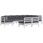 Hagesofagruppe Med Puter 9 Deler Hvit Heltre Furu