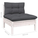 Hagesofagruppe Med Puter 9 Deler Hvit Heltre Furu
