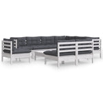 Hagesofagruppe Med Puter 10 Deler Hvit Heltre Furu