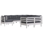 Hagesofagruppe Med Puter 9 Deler Hvit Heltre Furu