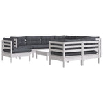 Hagesofagruppe Med Puter 10 Deler Hvit Heltre Furu