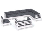 Hagesofagruppe Med Puter 11 Deler Hvit Heltre Furu
