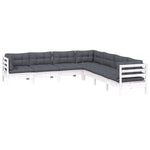 Hagesofagruppe Med Puter 7 Deler Hvit Heltre Furu