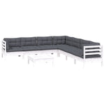 Hagesofagruppe Med Puter 8 Deler Hvit Heltre Furu