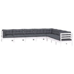 Hagesofagruppe Med Puter 8 Deler Hvit Heltre Furu