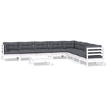 Hagesofagruppe Med Puter 9 Deler Hvit Heltre Furu