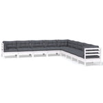 Hagesofagruppe Med Puter 9 Deler Hvit Heltre Furu
