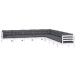 Hagesofagruppe Med Puter 9 Deler Hvit Heltre Furu