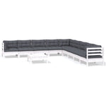 Hagesofagruppe Med Puter 10 Deler Hvit Heltre Furu