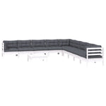 Hagesofagruppe Med Puter 10 Deler Hvit Heltre Furu
