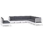 Hagesofagruppe Med Puter 9 Deler Hvit Heltre Furu