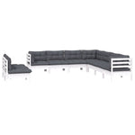 Hagesofagruppe Med Puter 9 Deler Hvit Heltre Furu