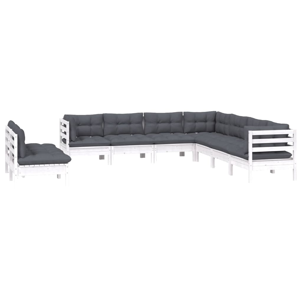Hagesofagruppe Med Puter 9 Deler Hvit Heltre Furu