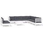 Hagesofagruppe Med Puter 10 Deler Hvit Heltre Furu