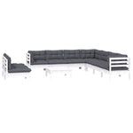 Hagesofagruppe Med Puter 10 Deler Hvit Heltre Furu