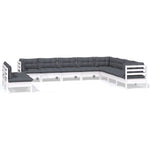 Hagesofagruppe Med Puter 10 Deler Hvit Heltre Furu