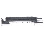 Hagesofagruppe Med Puter 10 Deler Hvit Heltre Furu