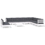 Hagesofagruppe Med Puter 11 Deler Hvit Heltre Furu