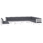 Hagesofagruppe Med Puter 11 Deler Hvit Heltre Furu