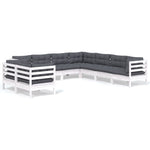 Hagesofagruppe Med Puter 9 Deler Hvit Heltre Furu