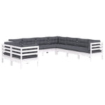 Hagesofagruppe Med Puter 9 Deler Hvit Heltre Furu