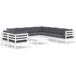 Hagesofagruppe Med Puter 10 Deler Hvit Heltre Furu