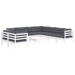 Hagesofagruppe Med Puter 10 Deler Hvit Heltre Furu