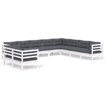Hagesofagruppe Med Puter 10 Deler Hvit Heltre Furu