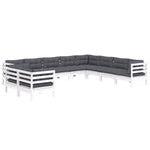 Hagesofagruppe Med Puter 10 Deler Hvit Heltre Furu