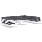Hagesofagruppe Med Puter 11 Deler Hvit Heltre Furu
