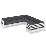 Hagesofagruppe Med Puter 8 Deler Hvit Heltre Furu
