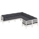 Hagesofagruppe Med Puter 8 Deler Hvit Heltre Furu